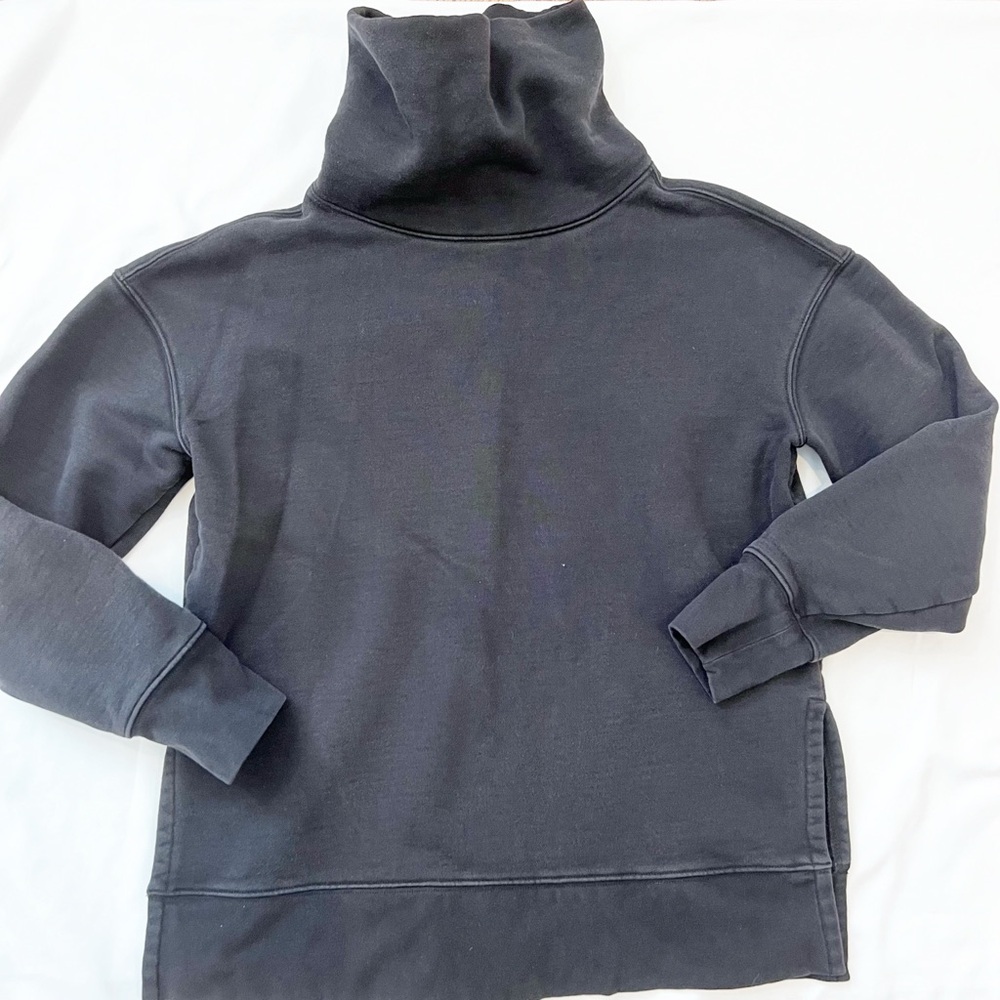 Athleta 24/7 Funnel Neck Sweatshirt Black Size XXS